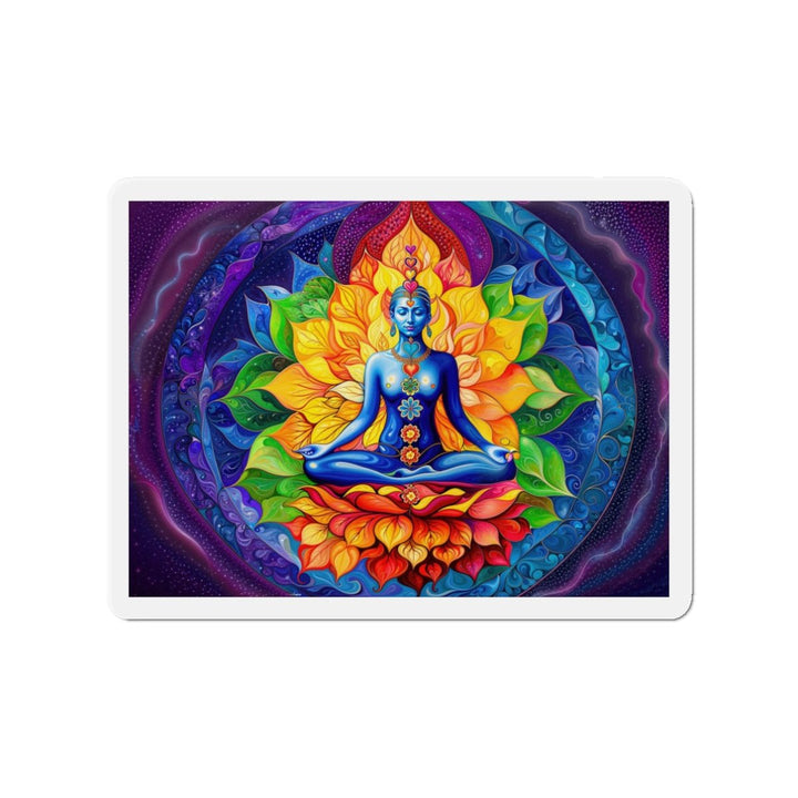 Cosmic Floral Meditation - Die-cut Magnet - Home Decor - g(0D·IO) - 3" x 3" - Die-Cut - 1 pc