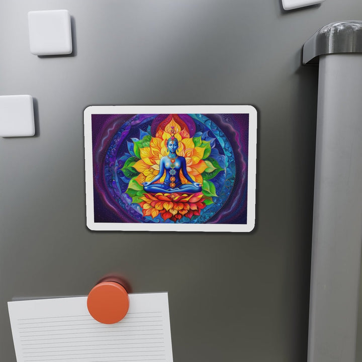 Cosmic Floral Meditation - Die-cut Magnet - Home Decor - g(0D·IO) - 6 × 6" - Die-Cut - 1 pc