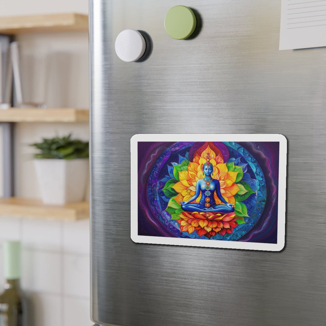 Cosmic Floral Meditation - Die-cut Magnet - Home Decor - g(0D·IO) - 6 × 6" - Die-Cut - 1 pc