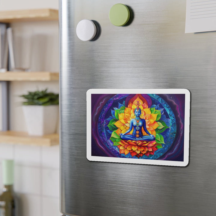 Cosmic Floral Meditation - Die-cut Magnet - Home Decor - g(0D·IO) - 6 × 6" - Die-Cut - 1 pc