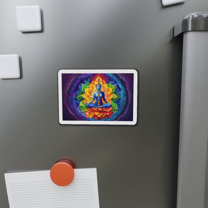 Cosmic Floral Meditation - Die-cut Magnet - Home Decor - g(0D·IO) - 6 × 6" - Die-Cut - 1 pc