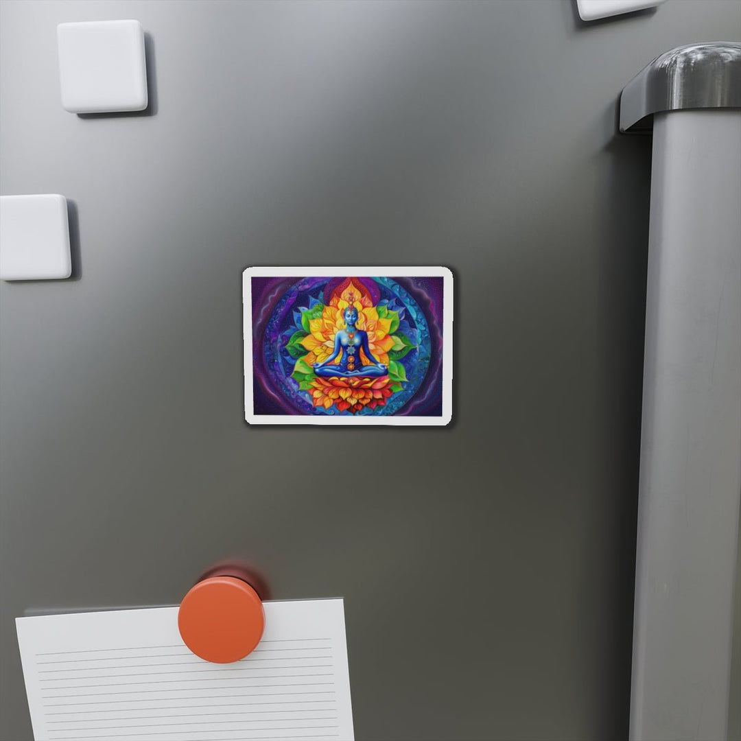 Cosmic Floral Meditation - Die-cut Magnet - Home Decor - g(0D·IO) - 6 × 6" - Die-Cut - 1 pc