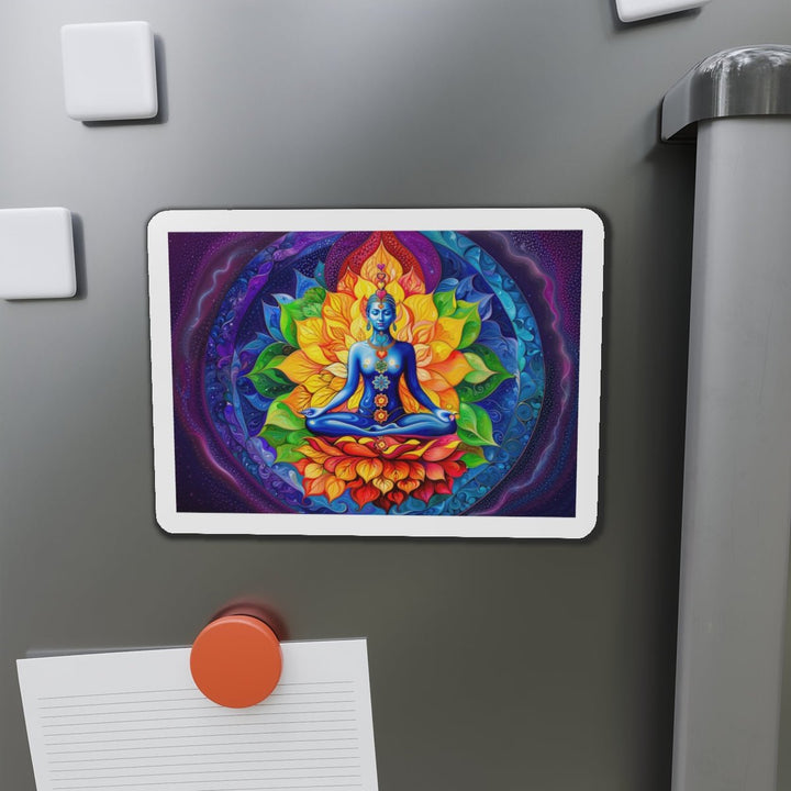 Cosmic Floral Meditation - Die-cut Magnet - Home Decor - g(0D·IO) - 6 × 6" - Die-Cut - 1 pc