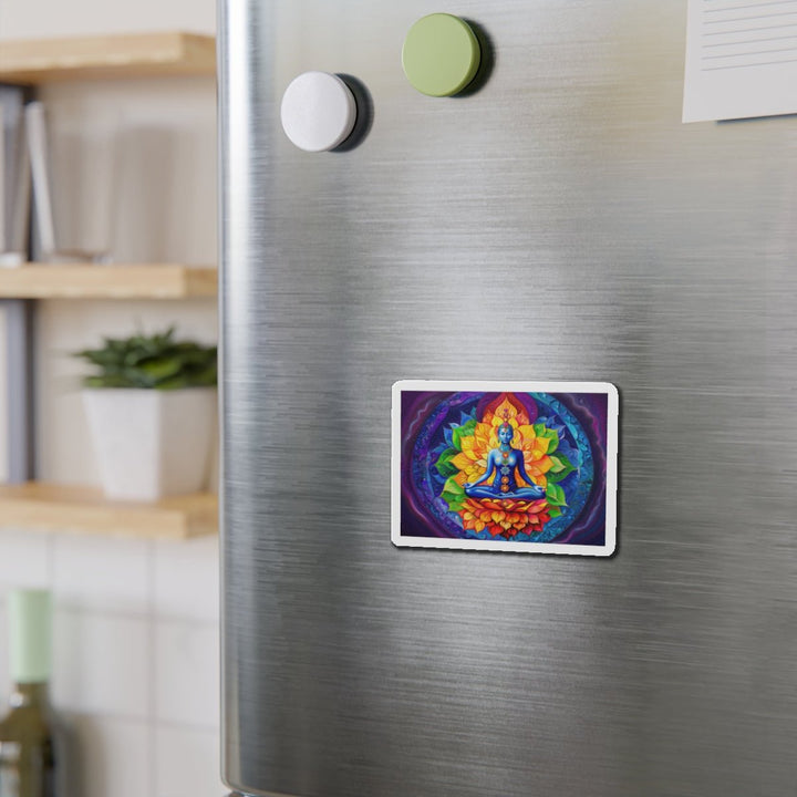 Cosmic Floral Meditation - Die-cut Magnet - Home Decor - g(0D·IO) - 6 × 6" - Die-Cut - 1 pc