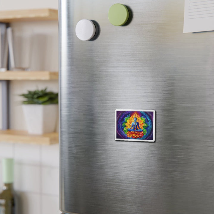 Cosmic Floral Meditation - Die-cut Magnet - Home Decor - g(0D·IO) - 6 × 6" - Die-Cut - 1 pc