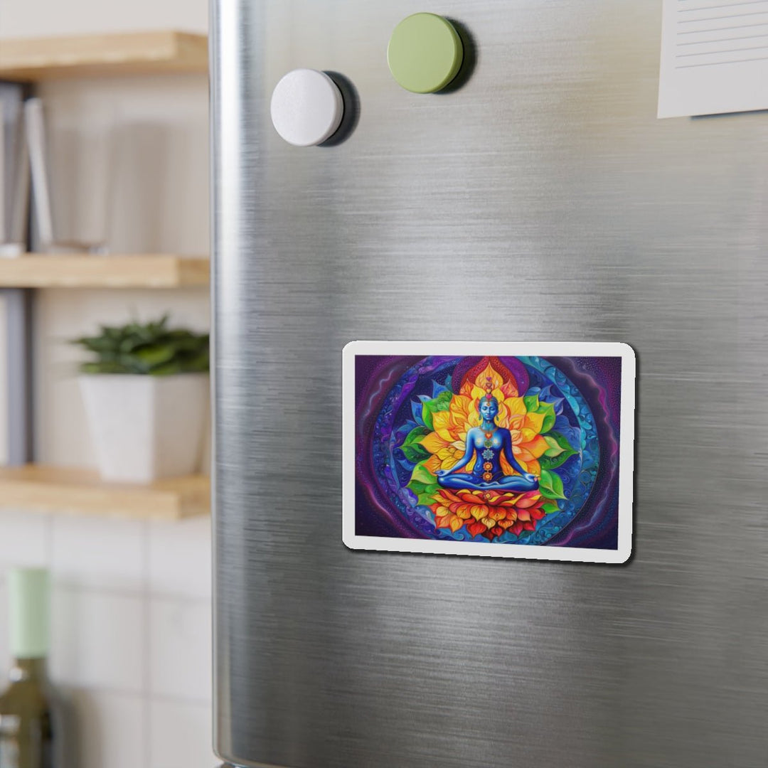 Cosmic Floral Meditation - Die-cut Magnet - Home Decor - g(0D·IO) - 6 × 6" - Die-Cut - 1 pc