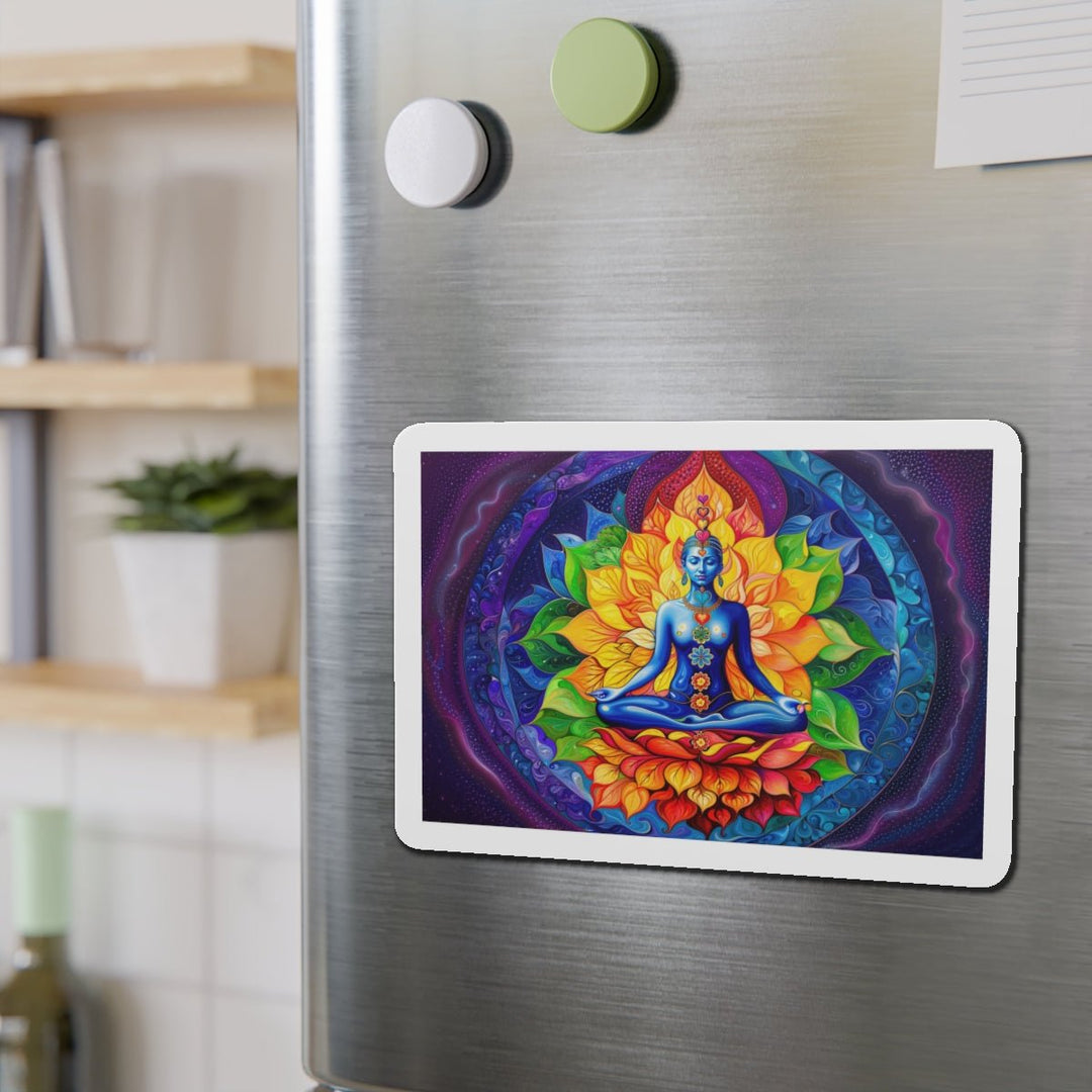 Cosmic Floral Meditation - Die-cut Magnet - Home Decor - g(0D·IO) - 6 × 6" - Die-Cut - 1 pc