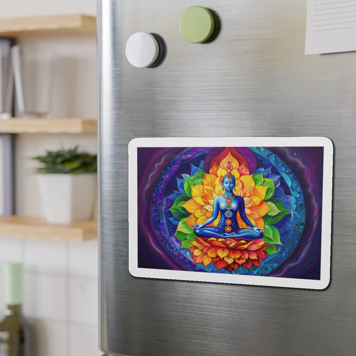 Cosmic Floral Meditation - Die-cut Magnet - Home Decor - g(0D·IO) - 6 × 6" - Die-Cut - 1 pc