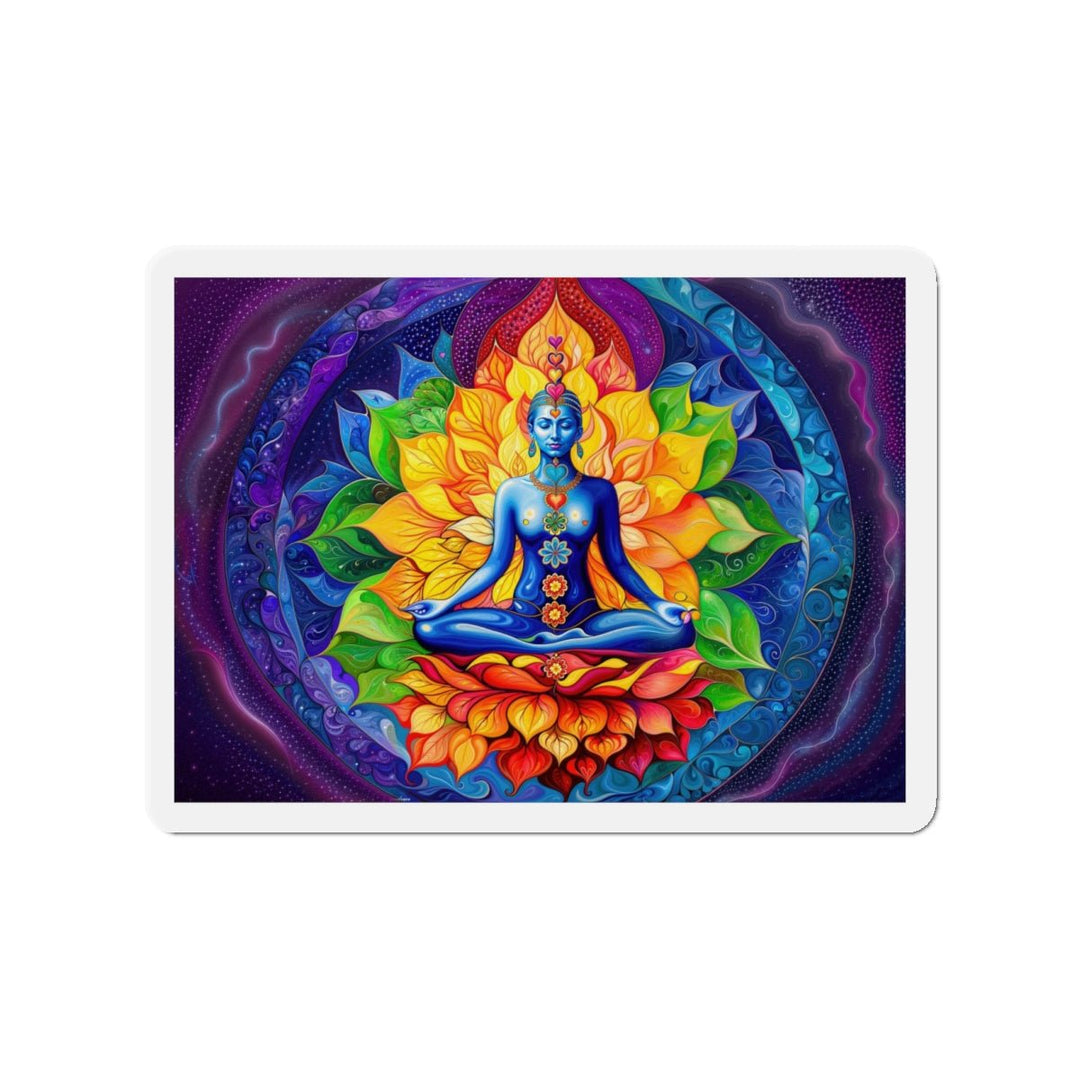 Cosmic Floral Meditation - Die-cut Magnet - Home Decor - g(0D·IO) - 4" x 4" - Die-Cut - 1 pc