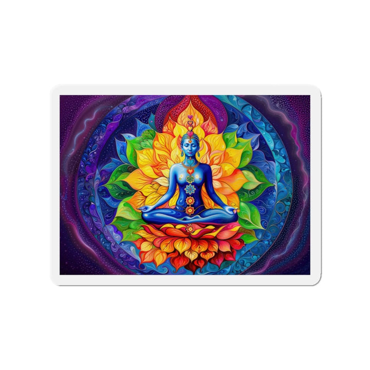 Cosmic Floral Meditation - Die-cut Magnet - Home Decor - g(0D·IO) - 4" x 4" - Die-Cut - 1 pc