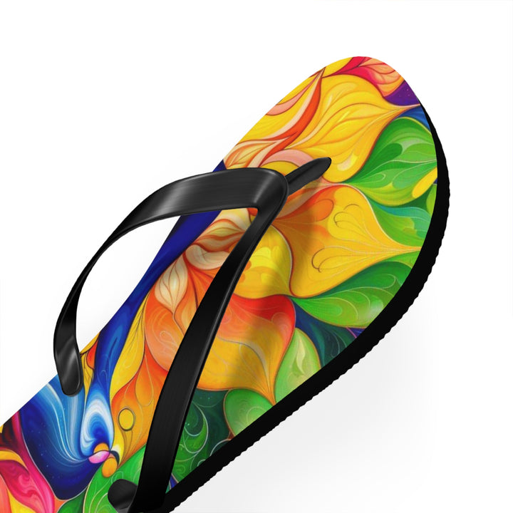 Cosmic Floral Meditation - Flip Flops - Shoes - g(0D·IO) - XL - Black sole -