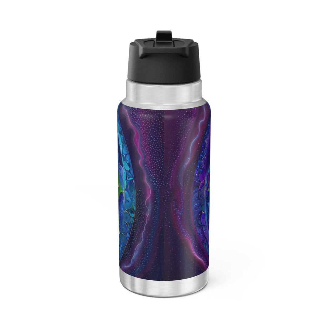 Cosmic Floral Meditation - Gator Tumbler 32oz - Mug - g(0D·IO) - Silver - 32oz -