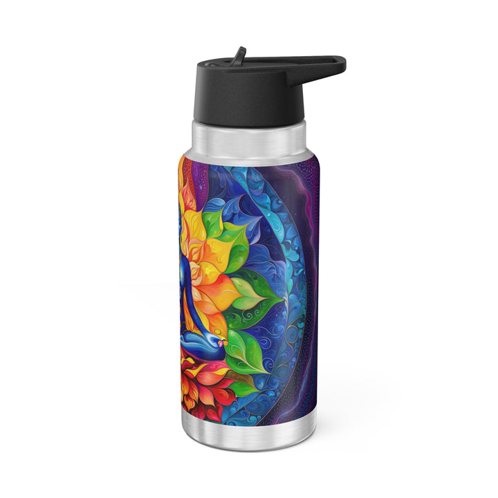 Cosmic Floral Meditation - Gator Tumbler 32oz - Mug - g(0D·IO) - Silver - 32oz -