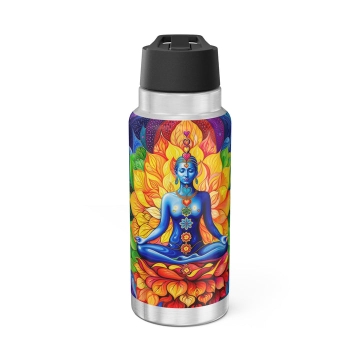 Cosmic Floral Meditation - Gator Tumbler 32oz - Mug - g(0D·IO) - Silver - 32oz -