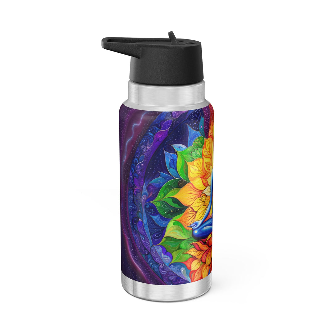 Cosmic Floral Meditation - Gator Tumbler 32oz - Mug - g(0D·IO) - Silver - 32oz -