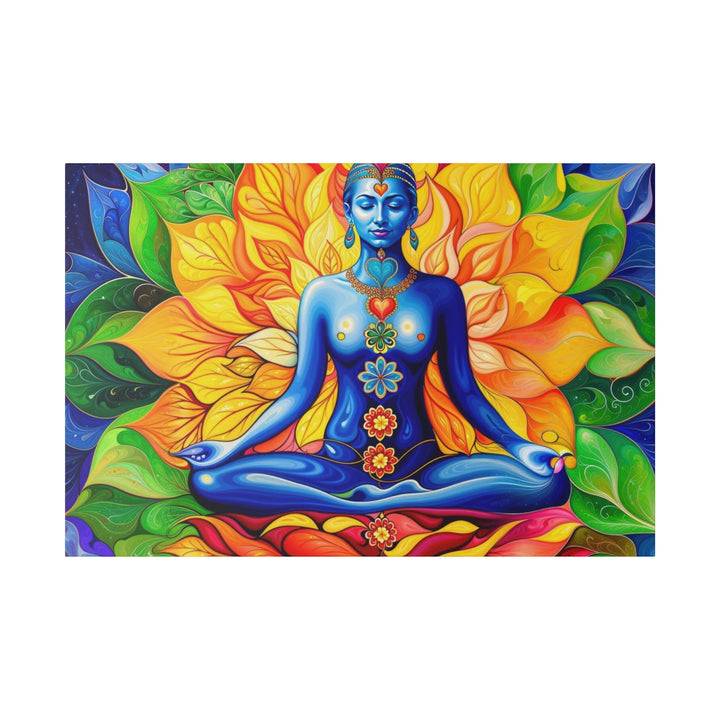 Cosmic Floral Meditation - Matte Canvas - Canvas - g(0D·IO) - 48″ x 32″ (Horizontal) - 0.75'' -