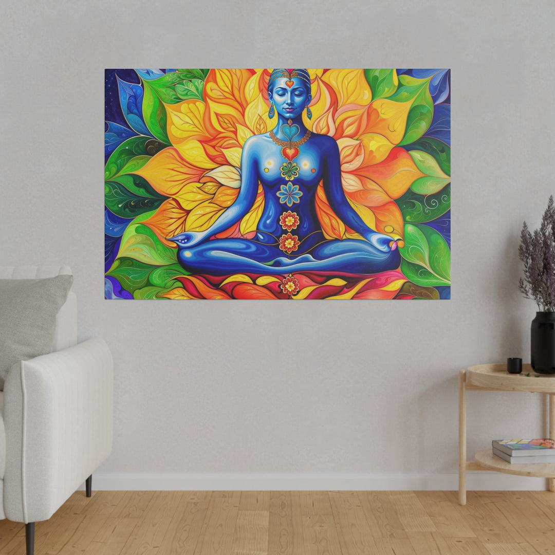 Cosmic Floral Meditation - Matte Canvas - Canvas - g(0D·IO) - 32" x 32" (Square) - 0.75'' -