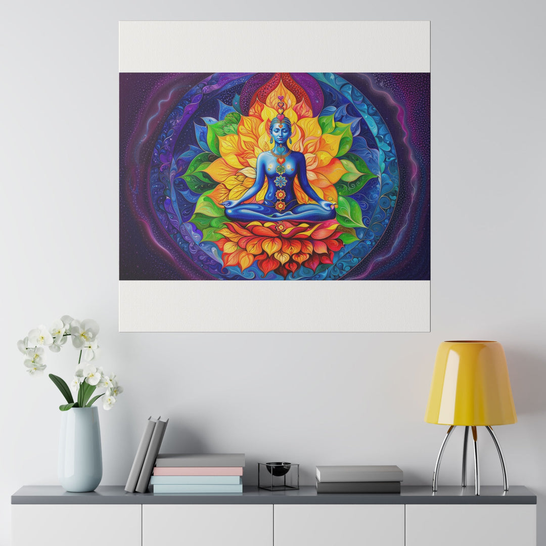 Cosmic Floral Meditation - Matte Canvas - Canvas - g(0D·IO) - 32" x 32" (Square) - 0.75'' -