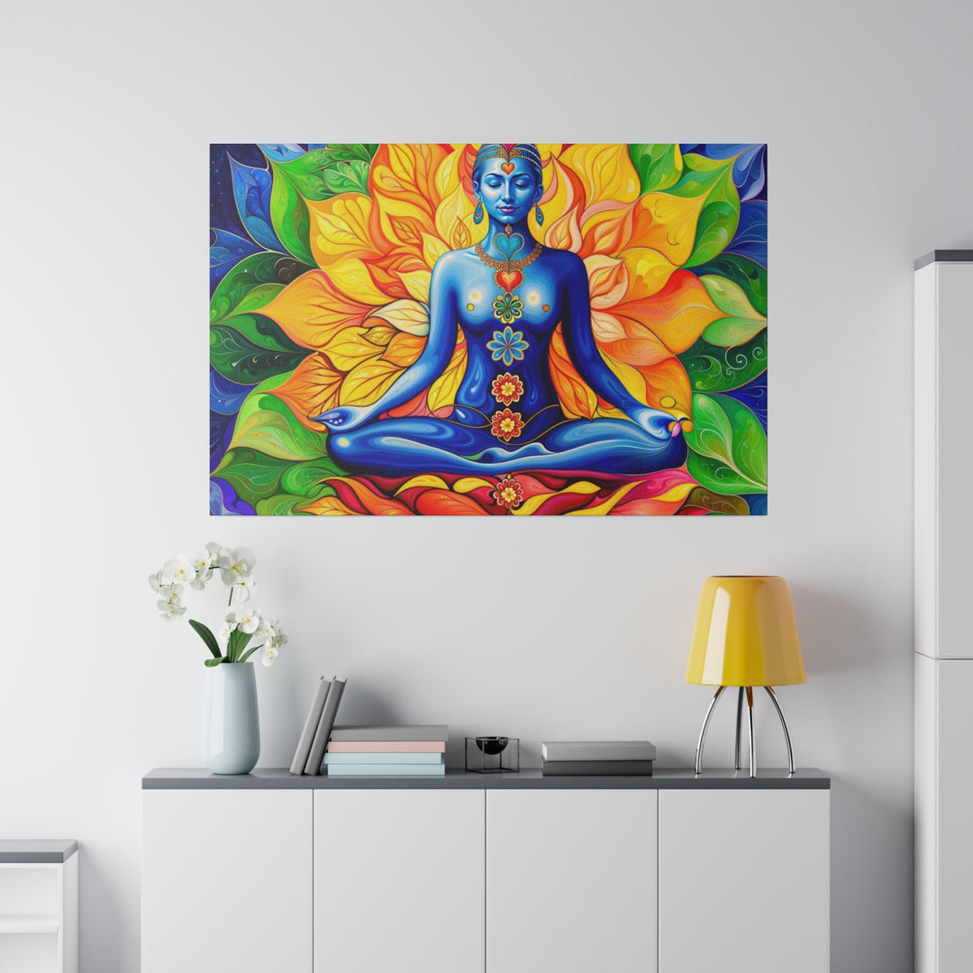 Cosmic Floral Meditation - Matte Canvas - Canvas - g(0D·IO) - 32" x 32" (Square) - 0.75'' -