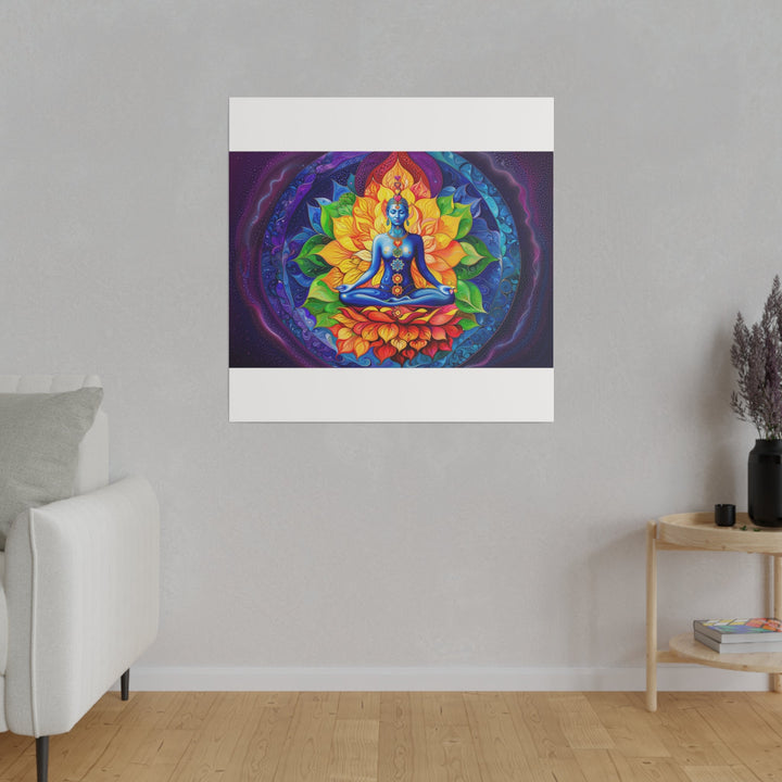 Cosmic Floral Meditation - Matte Canvas - Canvas - g(0D·IO) - 32" x 32" (Square) - 0.75'' -