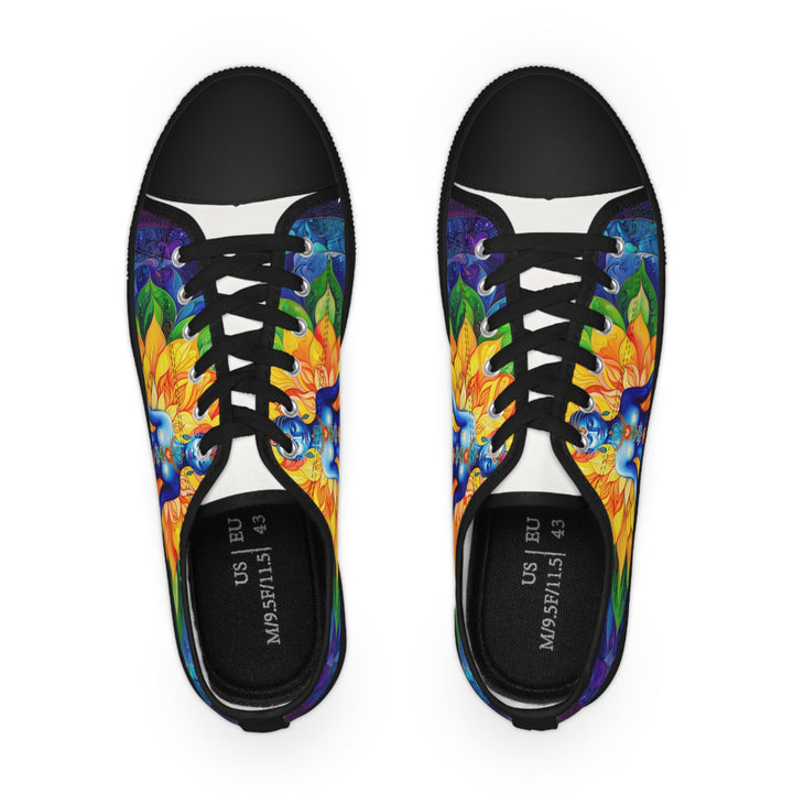 Cosmic Floral Meditation - Men's Lowtop Sneakers - Shoes - g(0D·IO) - US 5 - Black sole -