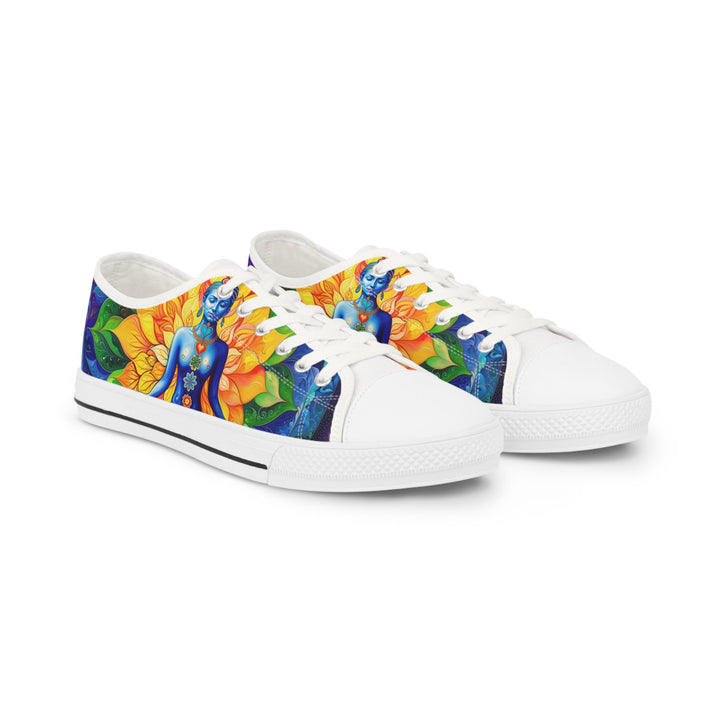 Cosmic Floral Meditation - Men's Lowtop Sneakers - Shoes - g(0D·IO) - US 5 - White sole -