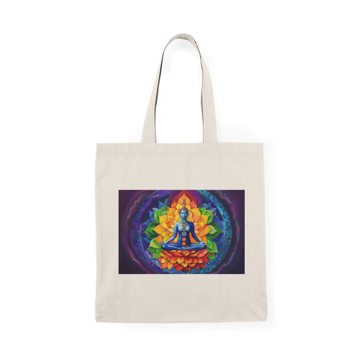 Cosmic Floral Meditation - Natural Tote Bag - Bags - g(0D·IO) - 15" x 16" - Natural -