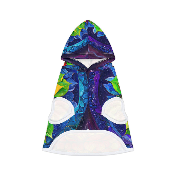 Cosmic Floral Meditation - Pet Hoodie - Pets - g(0D·IO) - XXS - White Rib -