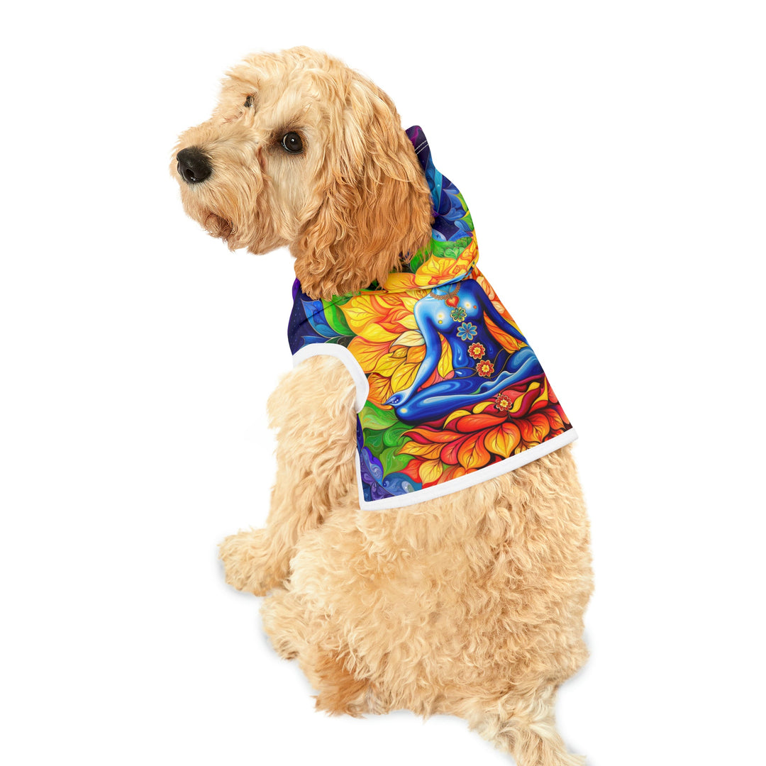 Cosmic Floral Meditation - Pet Hoodie - Pets - g(0D·IO) - XXS - Black Rib -