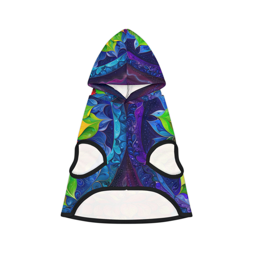 Cosmic Floral Meditation - Pet Hoodie - Pets - g(0D·IO) - XXS - Black Rib -