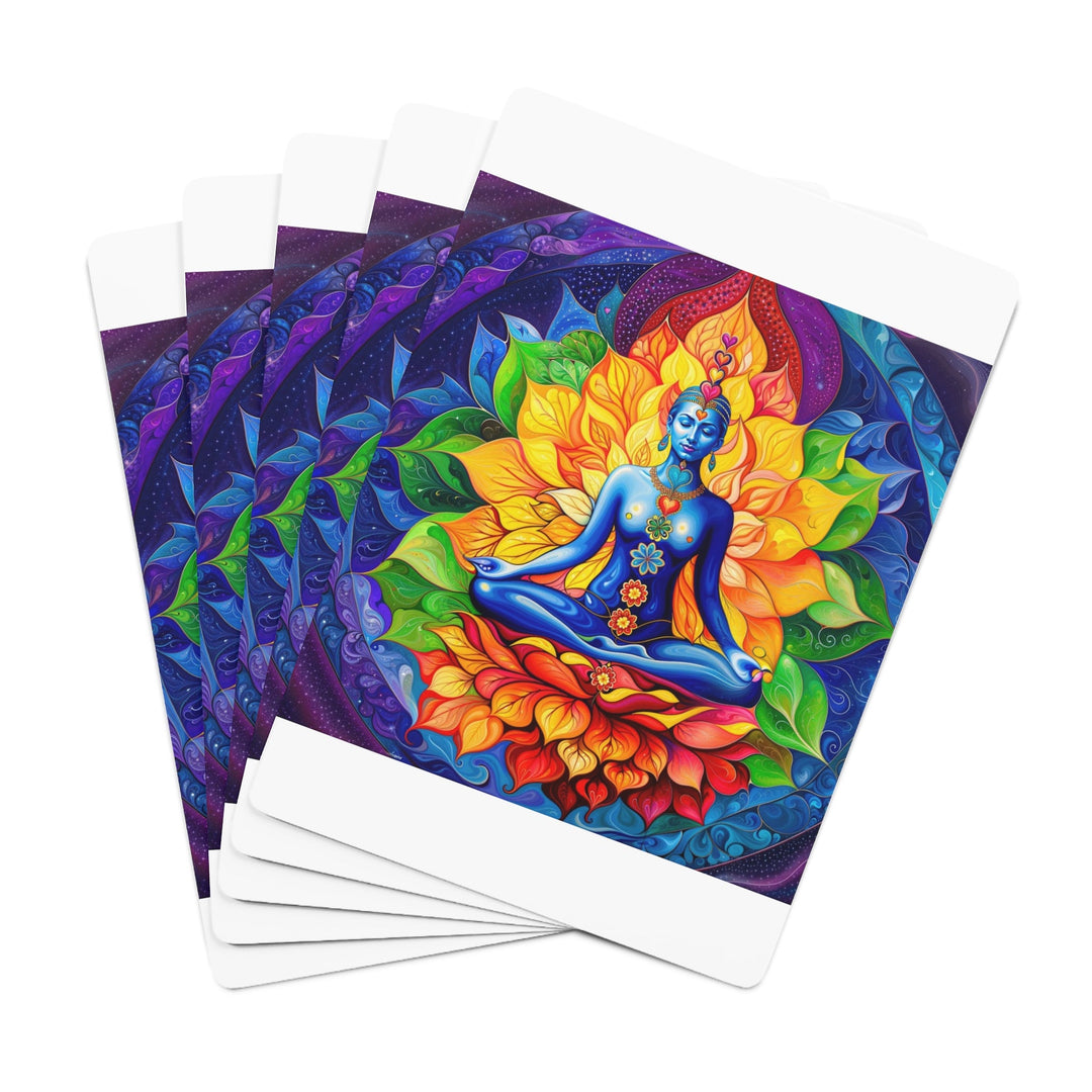 Cosmic Floral Meditation - Poker Cards - Paper products - g(0D·IO) - 2.47" x 3.47" - White - Semi Glossy