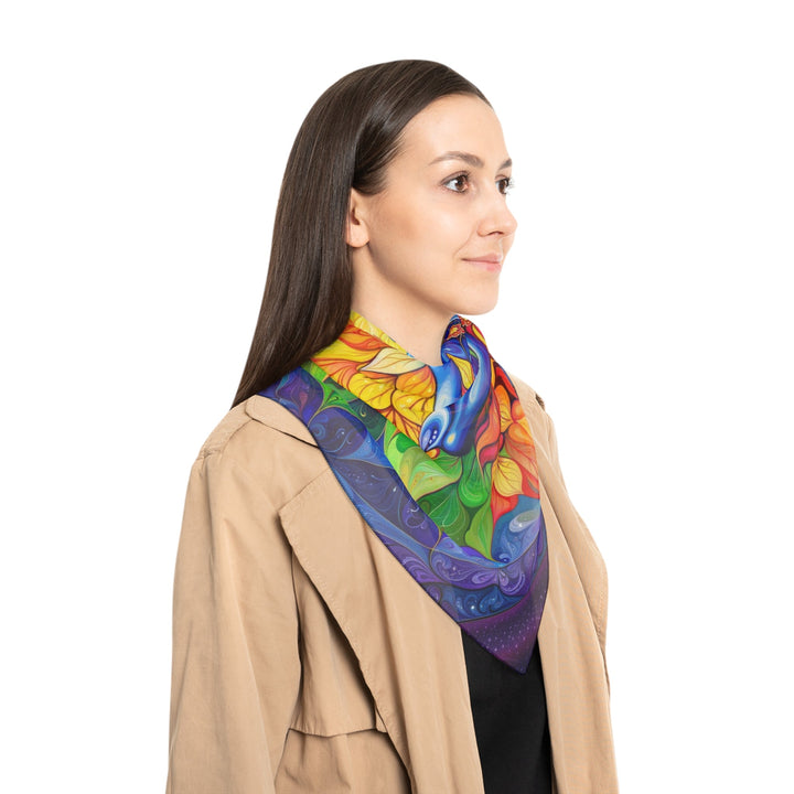 Cosmic Floral Meditation - Poly Scarf - Accessories - g(0D·IO) - Poly chiffon - 50" × 50" -