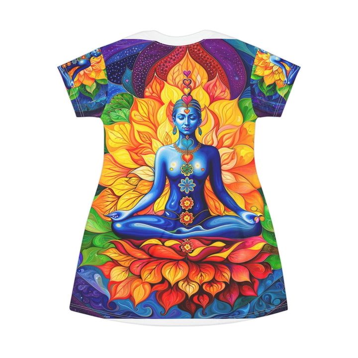 Cosmic Floral Meditation - T-Shirt Dress - All Over Prints - g(0D·IO) - XS - -