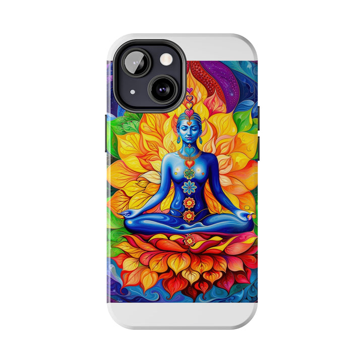 Cosmic Floral Meditation - Tough Phone Case - Phone Case - g(0D·IO) - iPhone 13 Mini - -