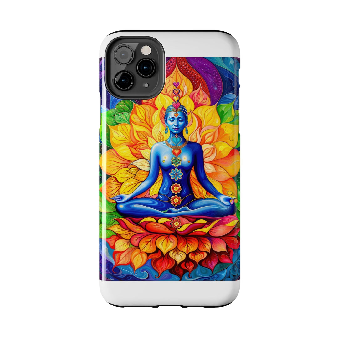 Cosmic Floral Meditation - Tough Phone Case - Phone Case - g(0D·IO) - iPhone 13 Mini - -