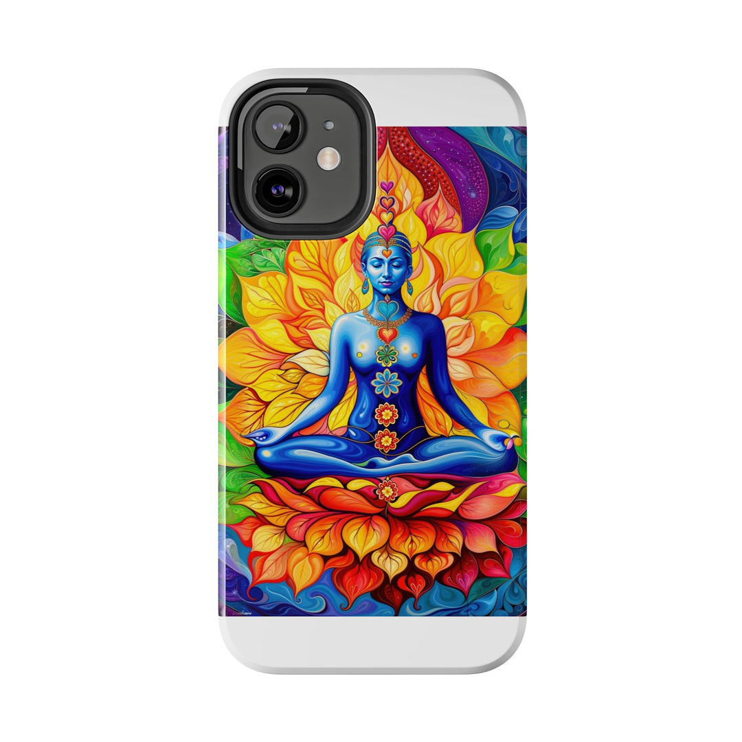 Cosmic Floral Meditation - Tough Phone Case - Phone Case - g(0D·IO) - iPhone 13 Mini - -