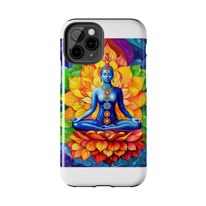 Cosmic Floral Meditation - Tough Phone Case - Phone Case - g(0D·IO) - iPhone 13 Mini - -