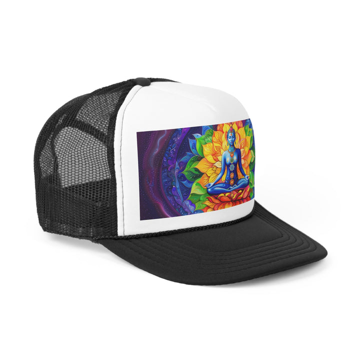 Cosmic Floral Meditation - Trucker Hat - Hats - g(0D·IO) - Pink - One size -