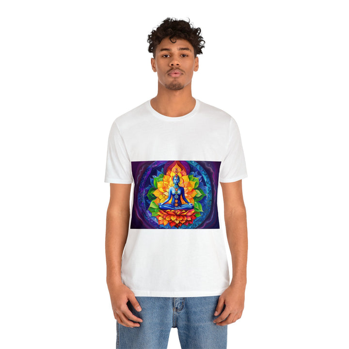 Cosmic Floral Meditation - Unisex Jersey Short Sleeve Tee - T-Shirt - g(0D·IO) - Black - S -