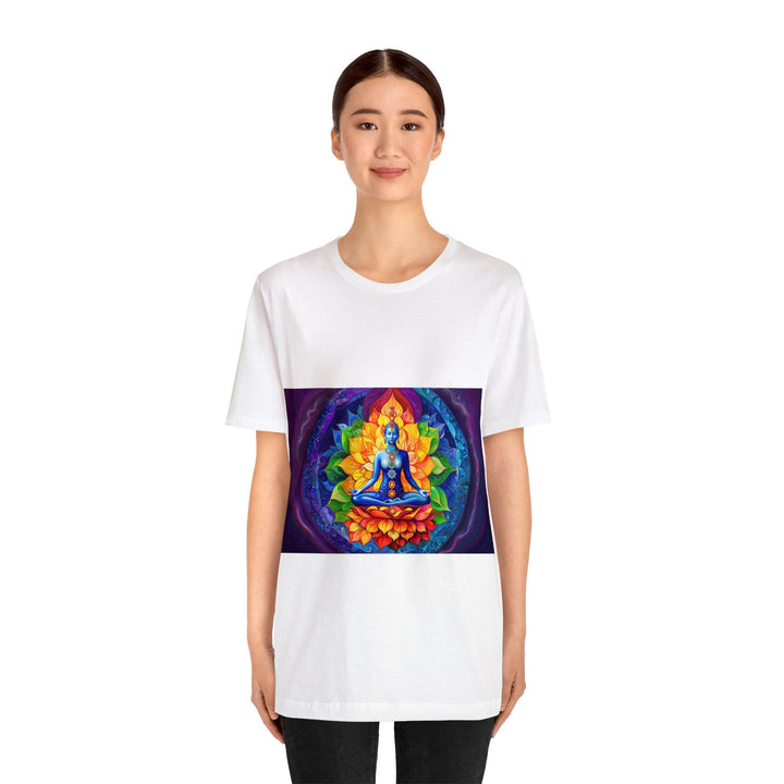 Cosmic Floral Meditation - Unisex Jersey Short Sleeve Tee - T-Shirt - g(0D·IO) - Black - S -