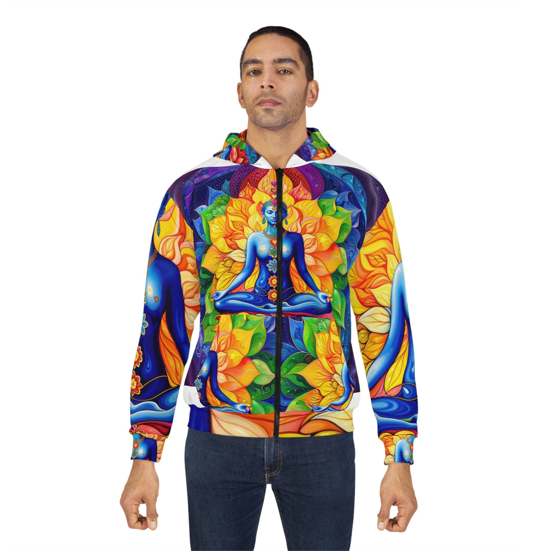 Cosmic Floral Meditation - Unisex Zip Hoodie - All Over Prints - g(0D·IO) - XS - -