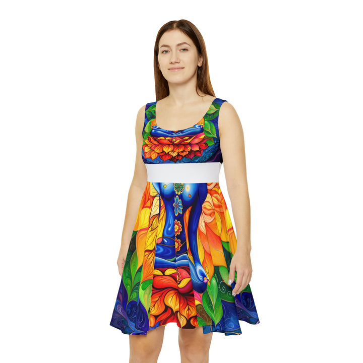 Cosmic Floral Meditation - Women's Skater Dress - All Over Prints - g(0D·IO) - XS - -