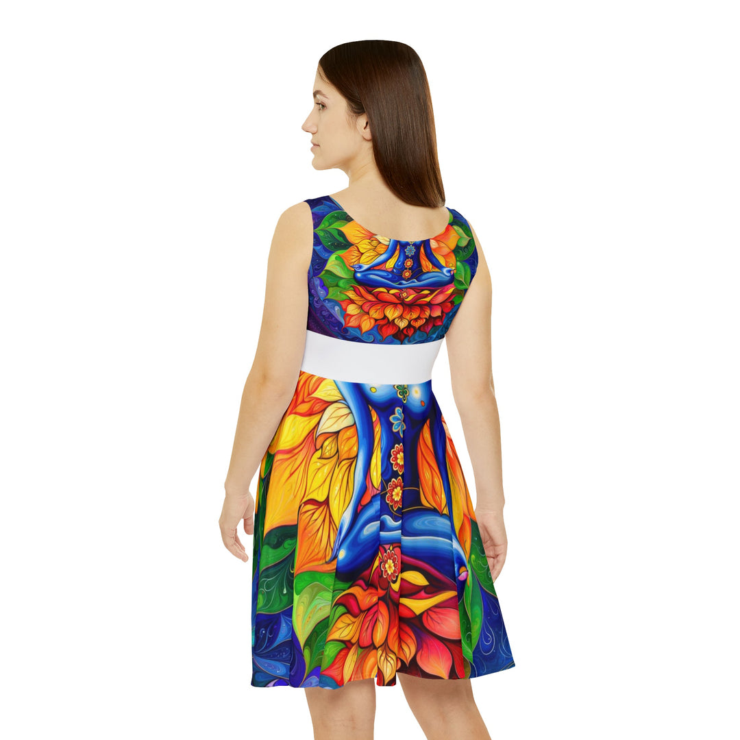 Cosmic Floral Meditation - Women's Skater Dress - All Over Prints - g(0D·IO) - XS - -