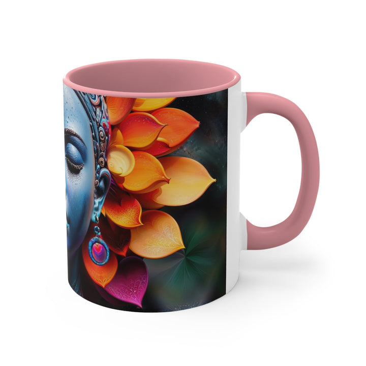 Cosmic Floral Serenity - Accent Coffee Mug - Mug - g(0D·IO) - Pink - 11oz -