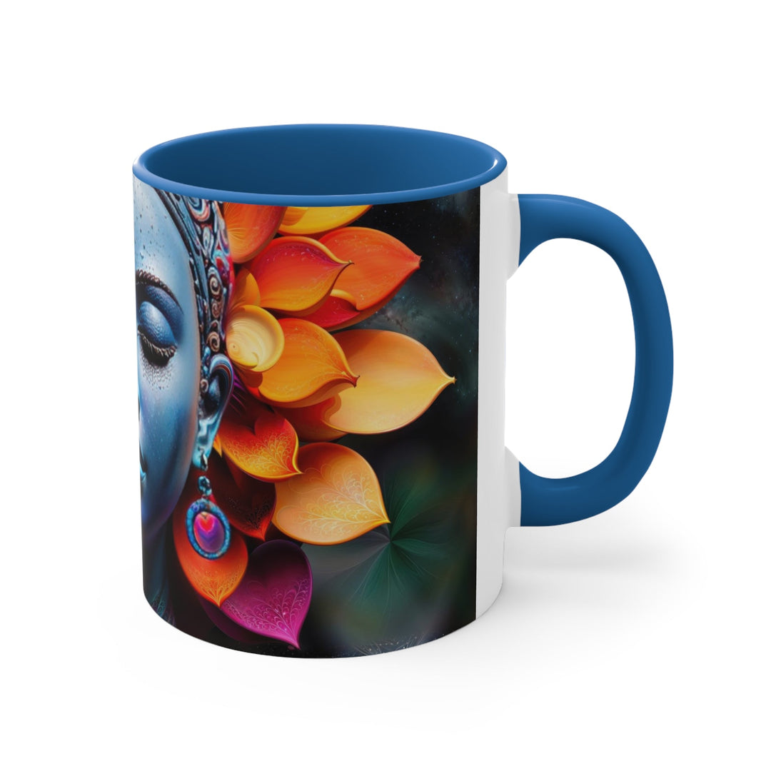 Cosmic Floral Serenity - Accent Coffee Mug - Mug - g(0D·IO) - Pink - 11oz -