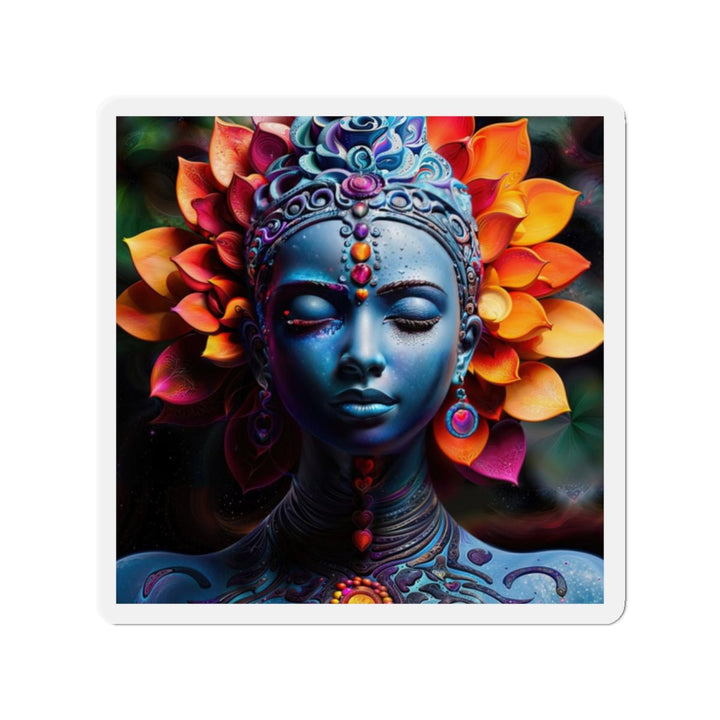 Cosmic Floral Serenity - Die-cut Magnet - Home Decor - g(0D·IO) - 2" x 2" - Die-Cut - 1 pc
