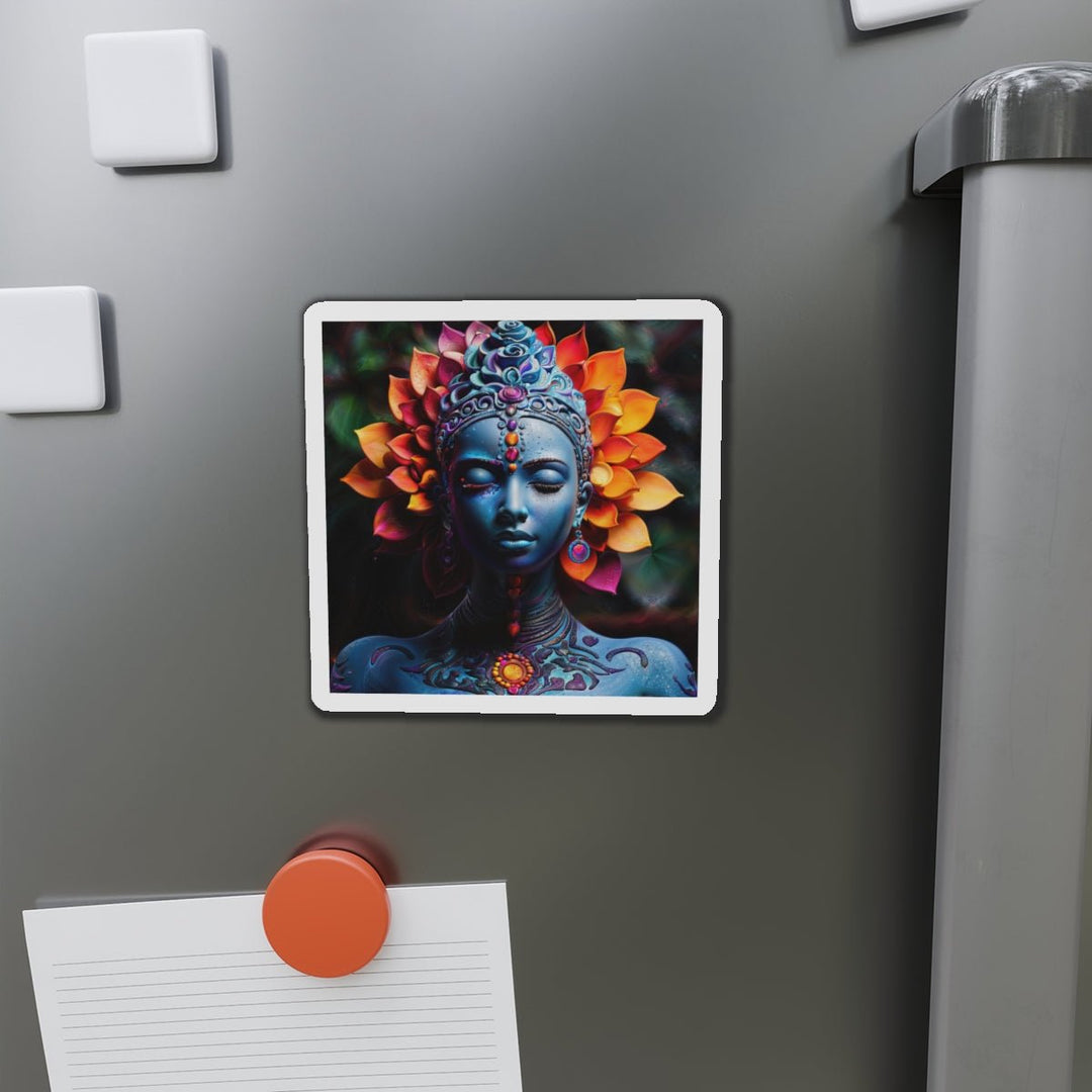 Cosmic Floral Serenity - Die-cut Magnet - Home Decor - g(0D·IO) - 6 × 6" - Die-Cut - 1 pc