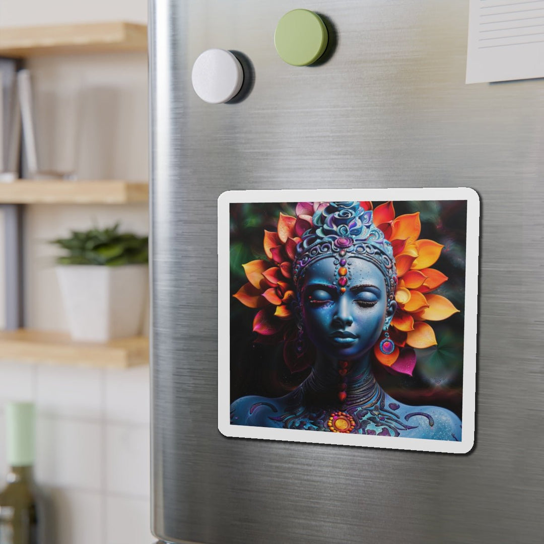 Cosmic Floral Serenity - Die-cut Magnet - Home Decor - g(0D·IO) - 6 × 6" - Die-Cut - 1 pc