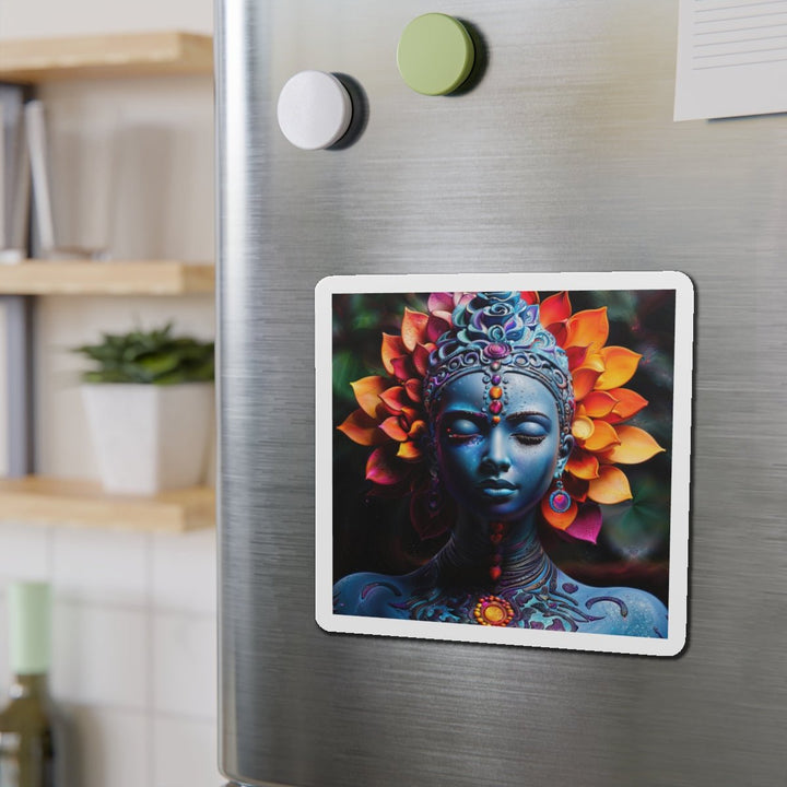 Cosmic Floral Serenity - Die-cut Magnet - Home Decor - g(0D·IO) - 6 × 6" - Die-Cut - 1 pc