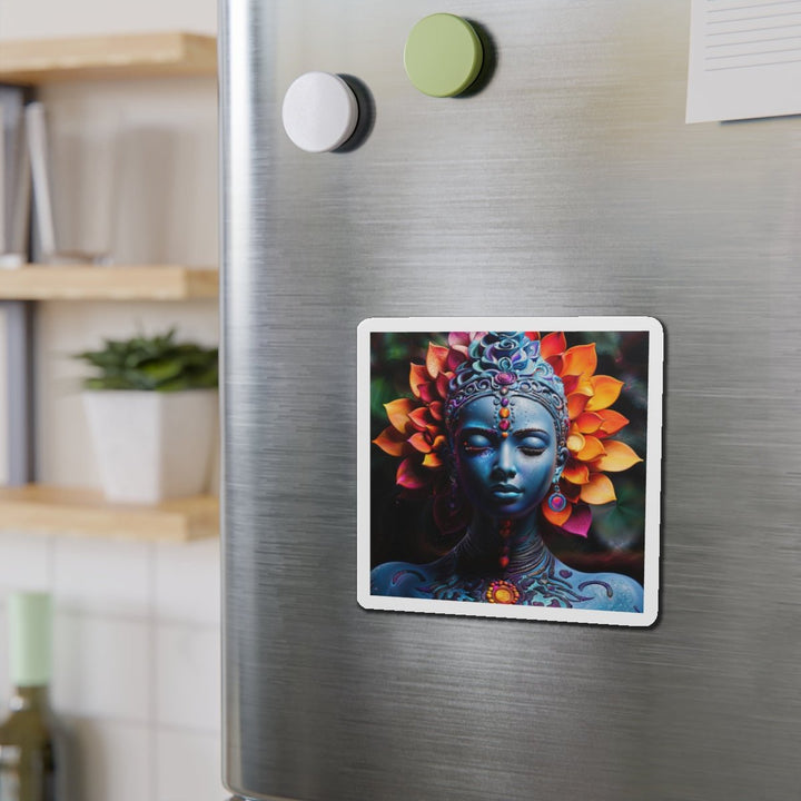 Cosmic Floral Serenity - Die-cut Magnet - Home Decor - g(0D·IO) - 6 × 6" - Die-Cut - 1 pc